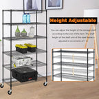 BestOffice Storage Shelves 6 Tier Metal Shelves Adjustable Heavy Duty Garage - Image 4