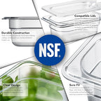 CURTA 6-Pack 1/9 Size 2.5" Deep NSF Polycarbonate Food Pans | Dishwasher & - Image 5
