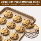 Wildone Baking Sheet Pan Set, Honeycomb Embossed Nonstick Baking Sheet 15x10 In - Image 4