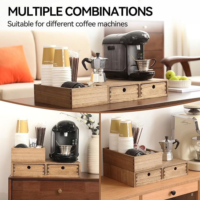 KIRIGEN Wooden Coffee Station Organizer 2-Piece Set - Image 6