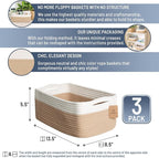 NaturalCozy 13.5”x8.5”x5.5” Storage Baskets - Image 2