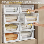 Pinkpum 8 Pack Closet Organizers and Storage Plastic Stackable Storage Bins - Image 3