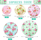 Patelai 10 Pcs Bowl Covers Reusable in 5 Size Stretch Cloth Fabric Elastic Food - Image 2