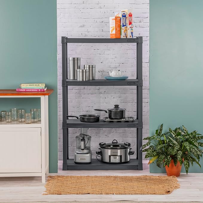 Sterilite 2-Pack 4 Shelf Unit, Heavy-Duty Shelving Storage and Utility Rack - Image 2