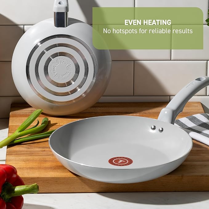 T-Fal Refresh Ceramic Nonstick Cookware Set, Oven Safe to 350°F, Includes - Image 6