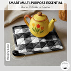 Native Fab Buffalo Plaid Check Oven Mitts and Pot Holders Set of 4, 100% Cotton - Image 8