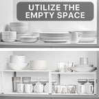 Simple Houseware Expandable Stackable Kitchen Counter Shelf Organizer, Metal Top - Image 5