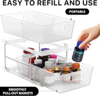 Simple Houseware 2 Tier Bathroom Organizer Tray Pull-Out Sliding - Image 3