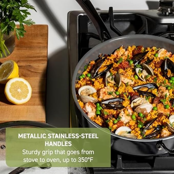 T-fal Preserve Ceramic, Non stick Cookware Set 13-Piece, Oven & Broiler Safe up - Image 5
