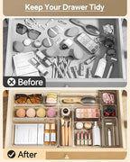 KEMETHY 25 PCS Plastic Drawer Organizers Set, 4 Sizes Vanity Organizer - Image 3