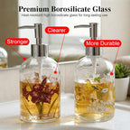 17oz Glass Soap and Lotion Dispenser Bottle - Image 2