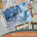 Blue Gold Marble Dish Drying Rack Mat - Image 2