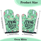 2 Pack Funny Baking Oven Mitts for Women, Baking Queen, Heat Resistant Silicone - Image 2