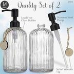 JASAI 2PACK 18Oz Simple Glass Soap Dispensers - Image 2