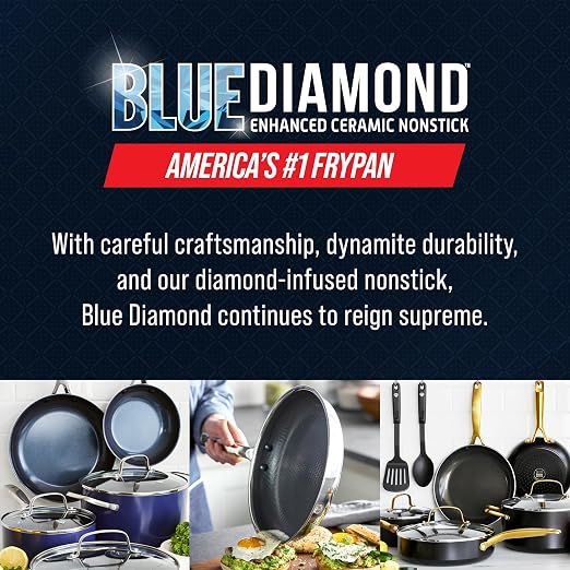 Blue Diamond Hybrid Nonstick Stainless Steel 4QT Saute Pan - Image 7
