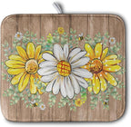 Rustic Daisy Floral Dish Drying Mat by Kwlegh