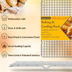 2PCS Cooling Racks for Cooking and Baking -11.65''x16.85''Heavy Duty Stainless - Image 2
