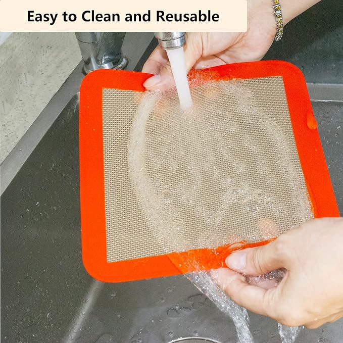 Silicone Baking Mats for 8 inch Square Cake Pan, Non-stick Reusable Cookie - Image 3