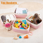 OIAHOMY 4 Pack Storage Baskets for Organizing, Small Bins for Shelves, Cute - Image 4