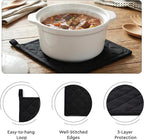 Encasa XO Heat Resistant 100% Cotton Oven Glove & Potholder Set - Image 4