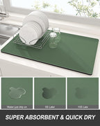 Rnivvi Dish Drying Mat for Kitchen Counter, 12 x 19" Super Absorbent Drainer - Image 3