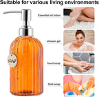 MOCLIF 16 OZ Soap Dispenser，Tempered Glass Clear Vertical Stripe - Image 4