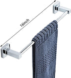 Chrome Bathroom Hardware Set 4 Pieces, Towel Bar Set Stainless Steel Wall - Image 2