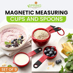 Spring Chef Red Magnetic Measuring Cups and Spoons Set of 9, Stackable Plastic - Image 7