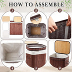 1 Pack 21 Gallon Bamboo Slim Trash Can - Image 5