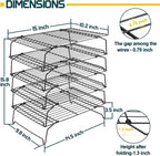 P&P CHEF Cooling Rack, 5-Tier Stainless Steel Stackable Baking Cooking Racks - Image 2
