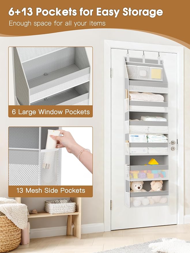 Criusia 2 Pack Over The Door Organizer, Heavy-Duty 6-Shelf Hanging Storage - Image 5