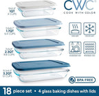 COOK WITH COLOR 8-Piece Deep Glass Baking Dish Set with Plastic Lids – - Image 3