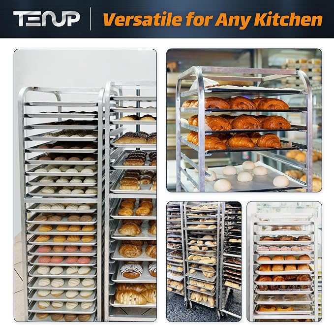 TenUp 10-Tier Half Size Sheet Pan Rack, Heavy-Duty Aluminum Bakery Rack - Image 7
