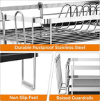 Delamu Stainless Steel Dish Drying Rack, Expandable Dish Drainer, Anti-Rust - Image 4