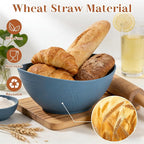 65 OZ Wheat Straw Bowls Set of 4, Large Unbreakable Salad Bowls, Microwave & - Image 3
