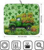 Holiday Truck Drying Dish Mat Green Lovely Clovers Decoration Cloth Dish Drain - Image 2