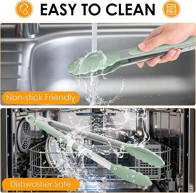 HOTEC Premium Stainless Steel Locking Kitchen Tongs - Image 7