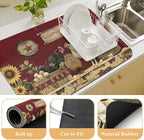 Kitchen Countertop Dish Drying Mat, Super Absorbent Coffee Bar Mat - Image 3