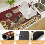 Kitchen Countertop Dish Drying Mat, Super Absorbent Coffee Bar Mat - Image 3