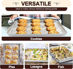 TeamFar Baking Sheet with Rack Set, 17.6/12.5/10.5 Inch Stainless Steel Cookie - Image 6