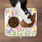 Spring Floral Dish Drying Mat for Kitchen Counter Easter Tulip Lavender Flower - Image 9