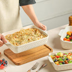 Casserole Dishes for Oven, Ceramic Baking Dishes Set of 3, Rectangular Lasagna - Image 5