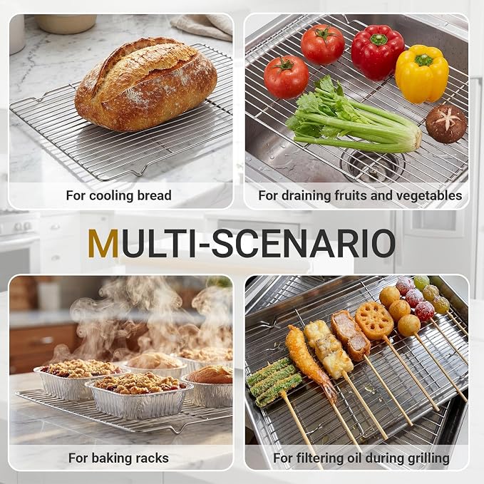 Lounsweer Cooling Racks, 24L x 16W x 1H Stainless Steel Wire Rack - Image 6