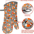 Oven Mitts Gloves 1 Pair Heat Resistant 480 ℉ Non Slip Clear Silicone Printed - Image 3