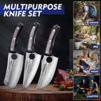 Topfeel 3PCS Butcher Knife Set Hand Forged chef knife Boning Knife, High Carbon - Image 3