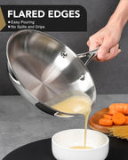 MICHELANGELO Stainless Steel Frying Pan Set, Stainless Steel Skillet - Image 6