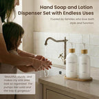MaisoNovo Glass Soap Dispenser Bathroom Set of 2-16.9 oz Bathroom Soap - Image 6
