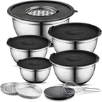 AVADOR Premium Brushed Stainless Steel Mixing Bowls Sets, Space Saving by AVADOR