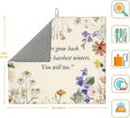 Inspirational Flower Language Dish Drying Mat 16x18 Inch, Microfiber Absorbent - Image 2