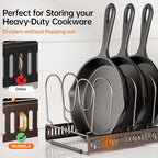 MUDEELA Pots and Pans Organizer under Cabinet, Expandable Pan Lids Organizers - Image 3